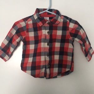 3/$10 plaid long sleeve button down 6 mo